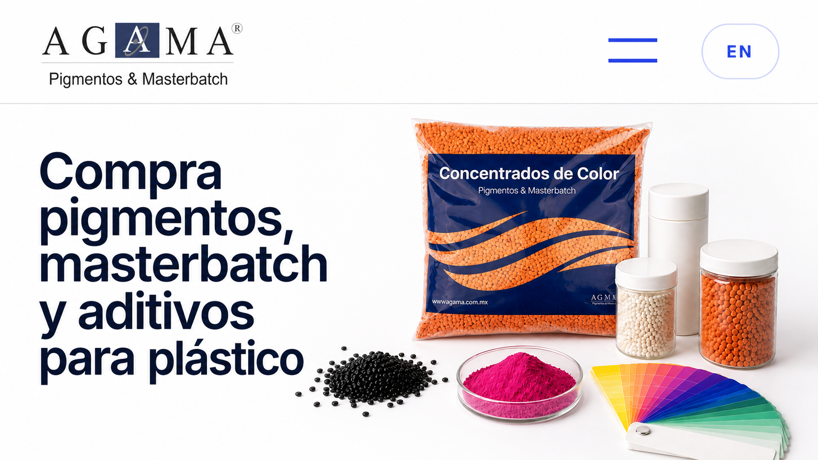 Main de tienda online de Agama Pigmentos y Masterbatch